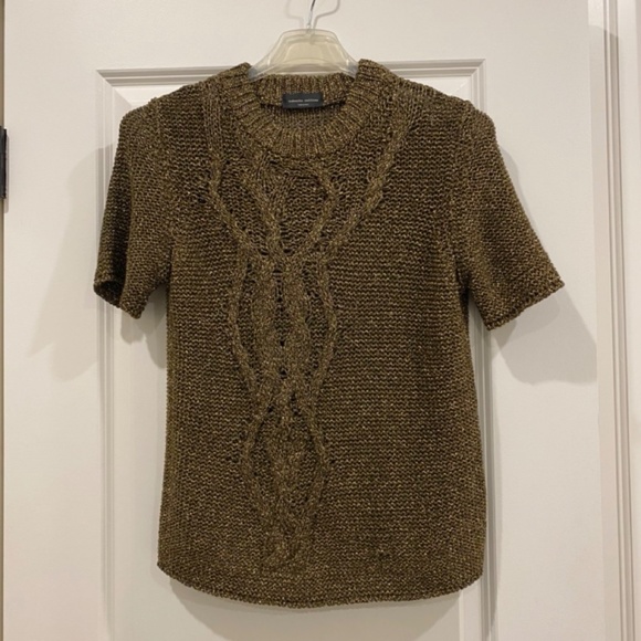 Gold Short Sleeve Sweater - Picture 4 of 10